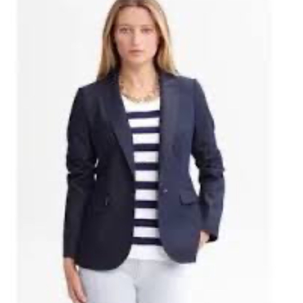 J. CREW FACTORY SUITING NAVY COTTON BLAZER JACKET 6